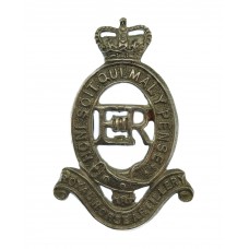 Royal Horse Artillery (R.H.A.) White Metal Cap Badge - Queen's Cr