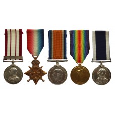 Naval General Service Medal (Clasp - Persian Gulf 1909-1914), WW1 1914-15 Star Trio and Royal Naval LS&GC Medal Group of Five - Ar.Mte. / Ord.Art. J. Duncombe, Royal Navy