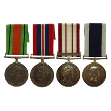 WW2 Defence Medal, War Medal, Naval General Service Medal (Clasp - Near East) and Royal Naval LS&GC Medal Group of Four - E.R Hayman, C.E.R.A., Royal Navy