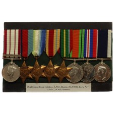 Naval General Service Medal (Clasp - Palestine 1936-1939) and WW2 Long Service & Good Conduct Medal Group of Eight - A.W.C. Dennis, C.E.R.A., Royal Navy
