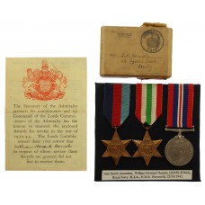 WW2 HMS Hurworth Casualty Medal Group - Sick Berth Attendant W.H. Daniels, Royal Navy - K.I.A. 22/10/43
