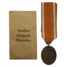 Germany WW2 West Wall Medal With Original Issue Paper Packet