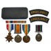 WW1 1914-15 Star Medal Trio with Relatives Civil Defence Long Service Medal - Pte. A.V. Greene, Royal Marine Light Infantry