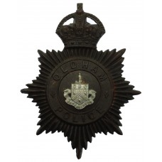 Oldham Borough Police Night Helmet Plate - King's Crown