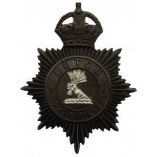 Luton Borough Police Black Helmet Plate - King's Crown