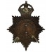 Luton Borough Police Black Helmet Plate - King's Crown