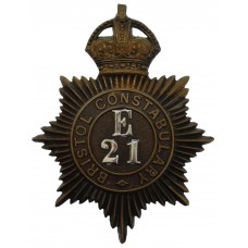 Bristol Constabulary Night Helmet Plate (E21) - King's Crown
