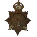 Eastbourne Borough Police Black Helmet Plate - King's Crown