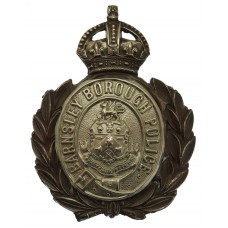 Barnsley Borough Police Wreath Helmet Plate - King's Crown