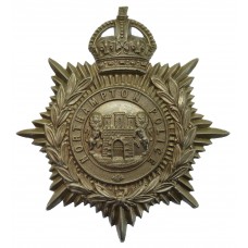 Northampton Borough Police White Metal Helmet Plate - King's Crown