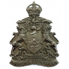 Leicester City Police Chrome Helmet Plate - King's Crown