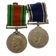 WW2 Defence Medal and George VI Police Long Service & Good Conduct Medal Pair - Const. George E. Nicholson