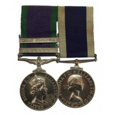 Campaign Service Medal (Clasps - Borneo, Malay Peninsula) and RN Long Service & Good Conduct Medal Pair - Air Mechanic 2nd Class E. McKinlay, Royal Navy