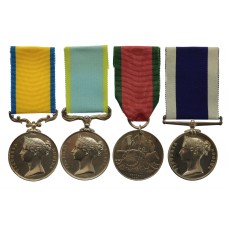 Baltic Medal, 1854 Crimea Medal, Turkish Crimea Medal and Royal Navy Long Service & Good Conduct Medal (Wide Suspender) Group of Four - Master at Arms Edwin Joseph Stevens, Royal Navy