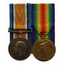 WW1 Prisoner of War Casualty British War & Victory Medal Pair