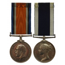 WW1 British War Medal and Victorian Royal Navy Long Service &