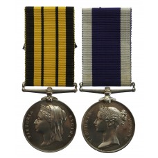 Ashantee Medal 1873-74 and Royal Navy Long Service & Good Con