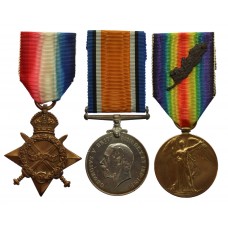 WW1 Mentioned in Despatches 1914-15 Star Medal Trio - L.Cpl. F.J. Webb, 1st Bn. Royal Marine Light Infantry (attd. X/63rd T.M. Bty.)