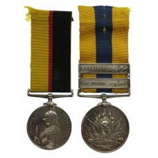 Queen's Sudan & Khedives Sudan (Clasps - The Atbara, Khartoum) Medal Pair - L.Cpl. C.W. Minter, 1st Bn. Lincolnshire Regiment