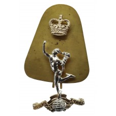 Royal Corps of Signals Anodised (Staybrite) Cap Badge - Queen's Crown