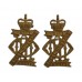 Pair of 13th/18th Royal Hussars Collar Badges - Queen's Crown