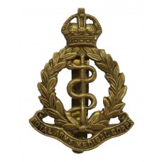 Royal Army Medical Corps (R.A.M.C.) Brass Cap Badge - King's Crow