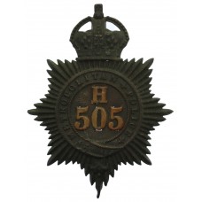 Metropolitan Police 'H' Division (Whitechapel) Helmet Plate - King's Crown