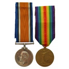 WW1 British War & Victory Medal Pair - Pte. G.R. Skellett, Royal Scots - Wounded
