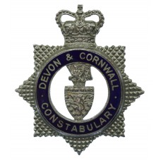 Devon & Cornwall Constabulary Senior Officer's Enamelled Cap Badge - Queen's Crown