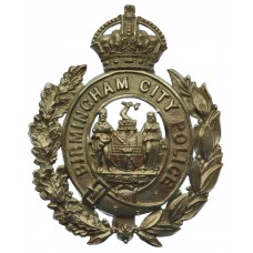 Birmingham City Police White Metal Wreath Helmet Plate - King's C