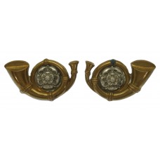Pair of King's Own Yorkshire Light Infantry (K.O.Y.L.I.) Collar Badges
