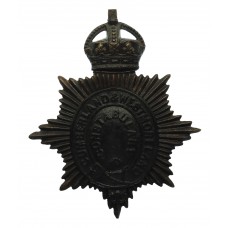 Cumberland & Westmoreland Constabulary Black Helmet Plate - K