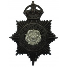 Derbyshire Constabulary Black Helmet Plate with Rose Centre - Kin