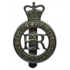Devon & Cornwall Constabulary Cap Badge - Queen's Crown