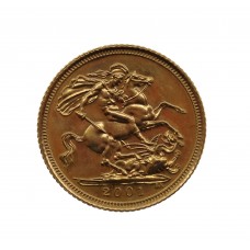 2001 Elizabeth II Gold Half Sovereign Coin