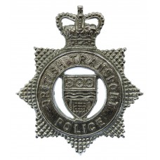 British Transport Police (B.T.P.) Chrome Cap Badge - Queen's Crow