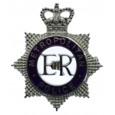 Metropolitan Police Senior Officer's Enamelled Cap Badge - Queen'