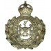 Newcastle-Upon-Tyne City Police White Metal Wreath Helmet Plate - King's Crown