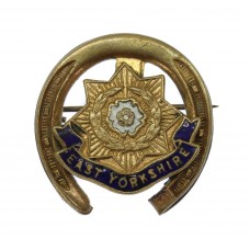 East Yorkshire Regiment Brass & Enamel Horseshoe Sweetheart B
