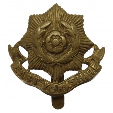 East Yorkshire Regiment WW1 All Brass Economy Cap Badge