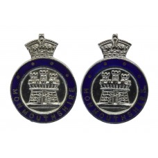 Pair of Monmouthshire Constabulary Enamelled Collar/Epaulette Badges