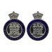 Pair of Monmouthshire Constabulary Enamelled Collar/Epaulette Badges