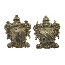 Pair of County Borough of Bolton Police White Metal Collar Badges