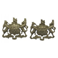 Pair of Salford City Police White Metal Collar Badges