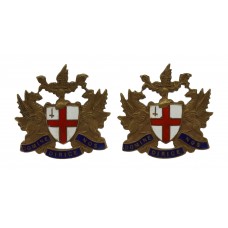 Pair of City of London Police Enamelled Collar Badges