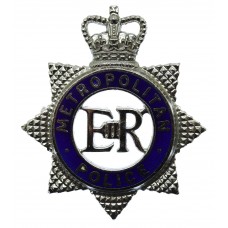 Metropolitan Police Enamelled Cap Badge - Queen's Crown
