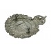 Warwickshire Constabulary Small Chrome Wreath Helmet Plate - King's Crown
