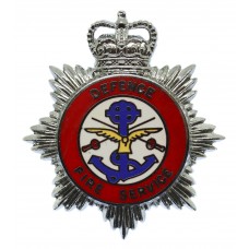 Defence Fire Service Enamelled Cap Badge - Queen's Crown