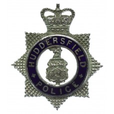Huddersfield Police Senior Officer's Enamelled Cap Badge - Queen's Crown