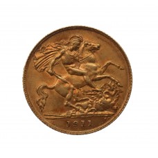 1911 George V Gold 22ct Gold Half Sovereign Coin